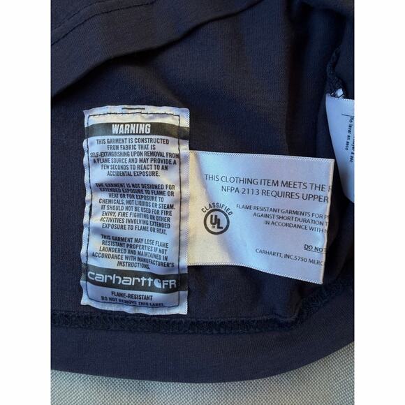 Carhartt FR Medium Long Sleeved Shirt Navy - Picture 7 of 9